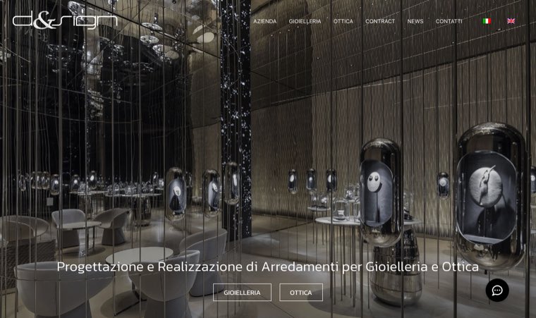 La pagina d'apertura del sito di D&sign Srl